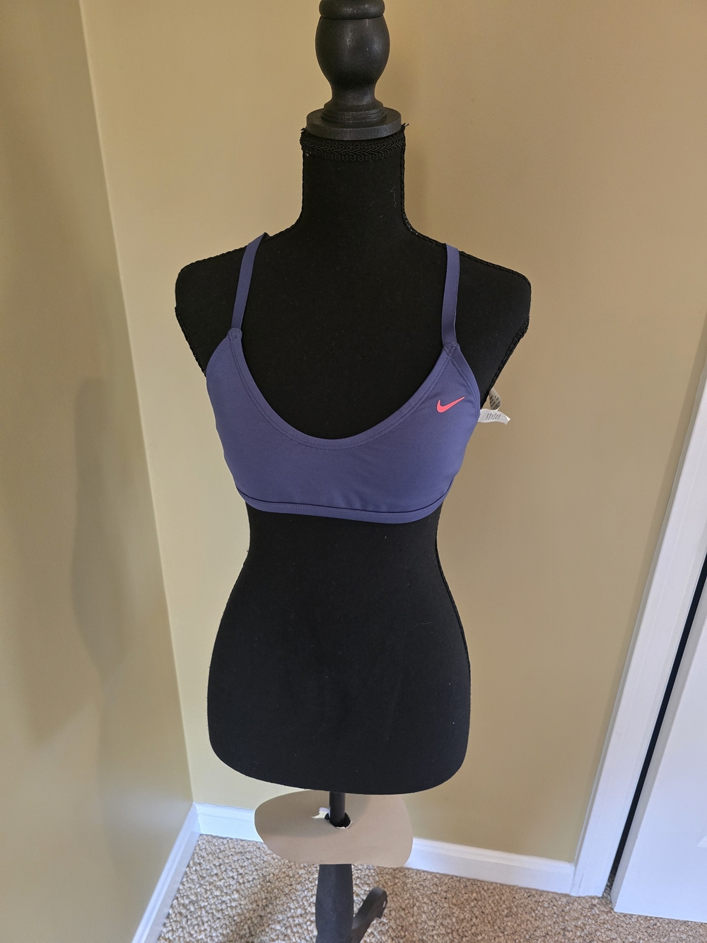 Nike Purple Sports Bra with Pink Swoosh